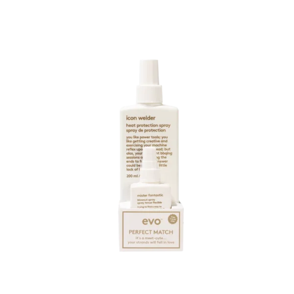 Evo perfect match: icon welder karščio apsauga + mini mister fantastic tekstūros purškalas