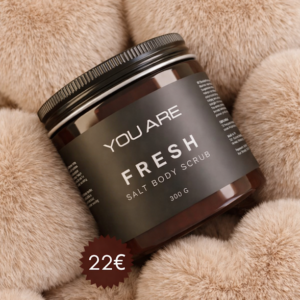 YOU ARE Fresh švelnus druskos ir aliejaus kūno šveitiklis, 300 g