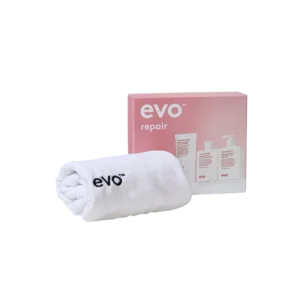 Evo underwraps repair: ritual salvation šampūnas + kondicionierius + mane attention kaukė + plaukų rankšluostis