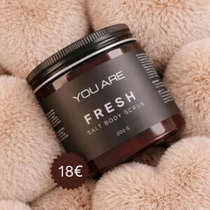 YOU ARE Fresh švelnus druskos ir aliejaus kūno šveitiklis, 300 g
